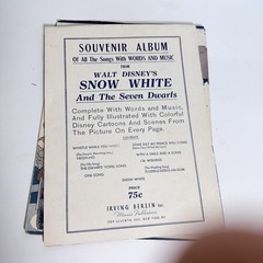 Lot Of 6 Walt Disney Movie 1937 Sheet Music Snow White Irving Berlin Great