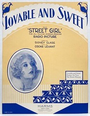 1929 « STREET GIRL » MOVIE SHEET MUSIC STORE ADVERTISING POSTER « LOVABLE & SWEET »
