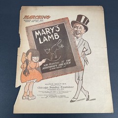 1908, Chicago Sunday Examiner – Mary&rsquo;s Lamb Sheet Music M. Witmark & Sons