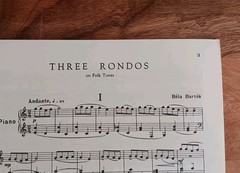 Béla Bartók – Three Rondos Piano Solo Vintage 1957 Boosey & Hawkes Sheet Music.