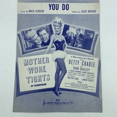 You Do Sheet Music 1947 Betty Grable Mother Wore Tights 20th Century Fox MCM