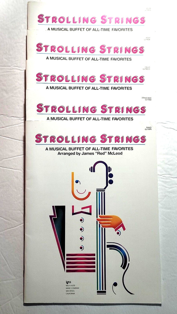 Strolling Strings, Set includes violin, viola, cello, bass, piano books