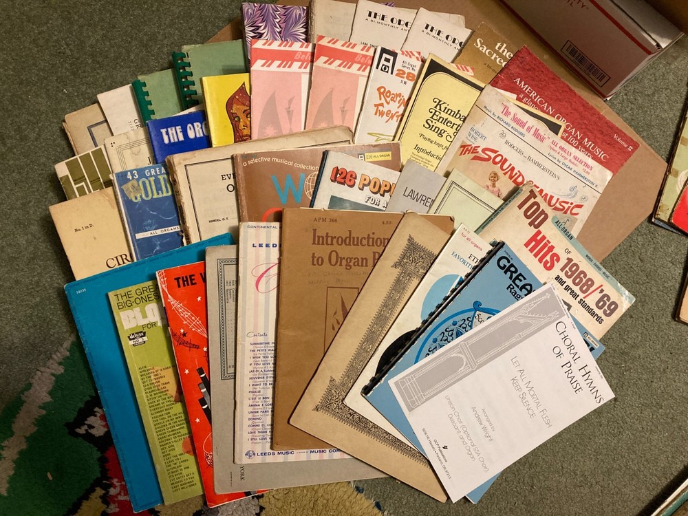 Lot of 37 All-Organ Sheet Music Books: Popular, Classical, Devotional, Standards