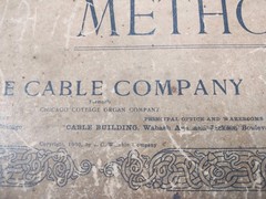 1900 The Cable Organ Method Antique Song Book Chicago Cottage Organ Company Vtg