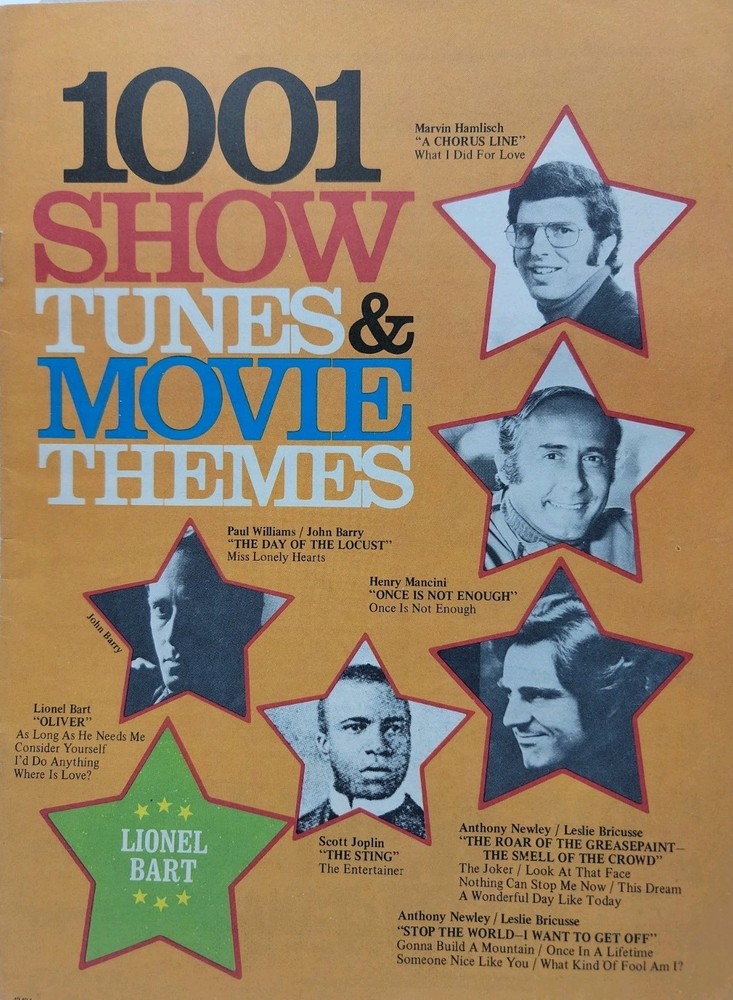 Sheet Music Booklet 16 Popular Classic Show Tunes Movie Themes Vintage Oliver