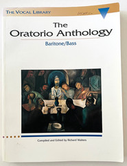 Oratoriao Anthology Vocal Library Baritone or Bass Voice Music Book Large Format