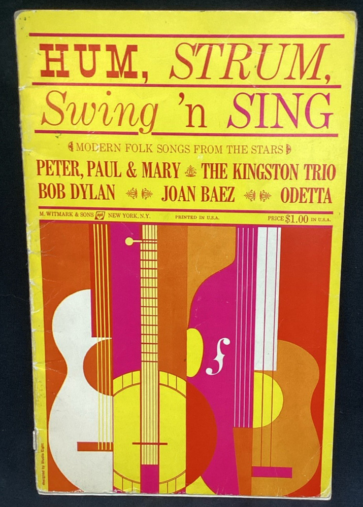 Vtg Songbook, Hum, Strum, Swing &lsquo;n Sing, Modern Folk Songs 1965 – ships free