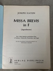 Haydn: Missa Brevis in F- Choral Score Only Ed. Richard Moder (Doblinger)