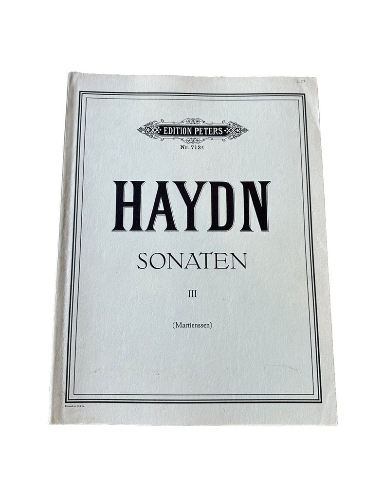 Edition Peters Nr. 713 Haydn Sonaten III Piano Sheet Music Song Book