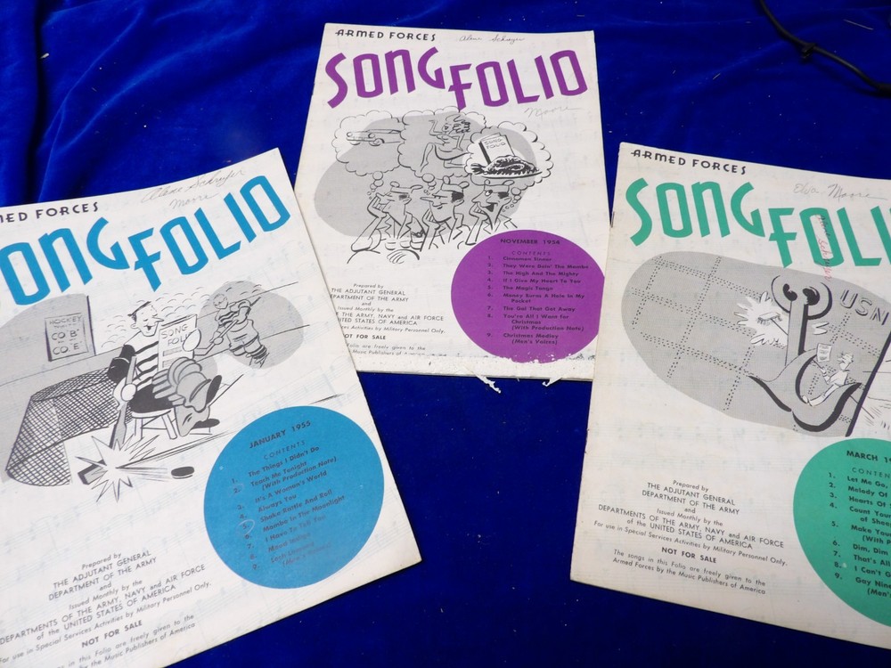 Vtg Armed Forces Song Folio Sheet Music Song Book & Lyric Sheet lot of 3