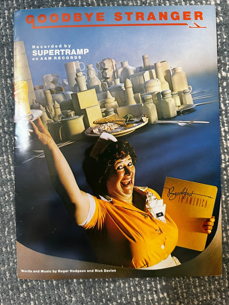FREE SHIP! 1978 Goodbye Stranger A&M Records Hodgson Dave Supertramp Manuscript