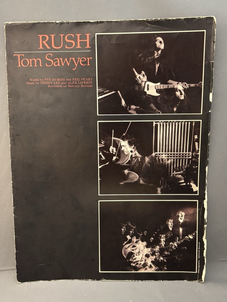 RUSH « TOM SAWYER » SHEET Music Core Publishing 1981 Getty Lee Neal Peart Rare