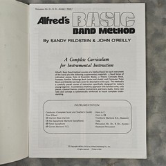 Alfred&rsquo;s Basic Band Method Percussion Book 1 Snare Drum Bass Drum 1977 VG++