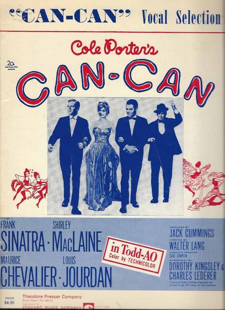 Can – Can 1953 Piano Vocals Sheet Music Book Sinatra MacLaine Chevalier Jourdan