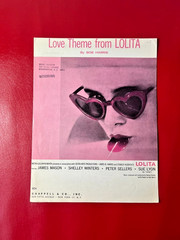 Vintage 1962 LOLITA Love Theme Sheet Music Stanley Kubrick Sue Lyon Peter Seller