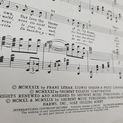 Yours Is My Heart Alone Franz Lehar Vintage Sheet Music 1929