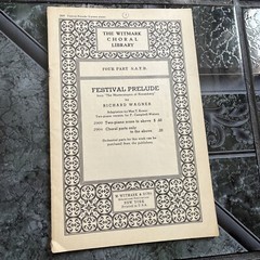 Festival Prelude by Richard Wagner 2 Piano Score Sheet Music M. Witmark & Son