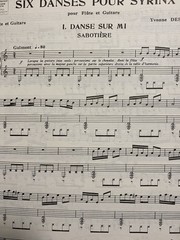 Yvonne Desportes Six Danses pour Syrinx Guitar Flute Sheet Music Song Book 1982