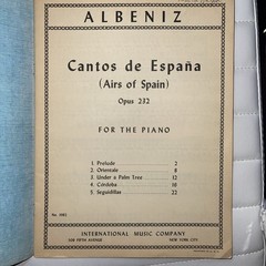 Albeniz Cantos De Espana (Airs Of Spain) Op 232 Isidor Philipp 1950 No. 1092