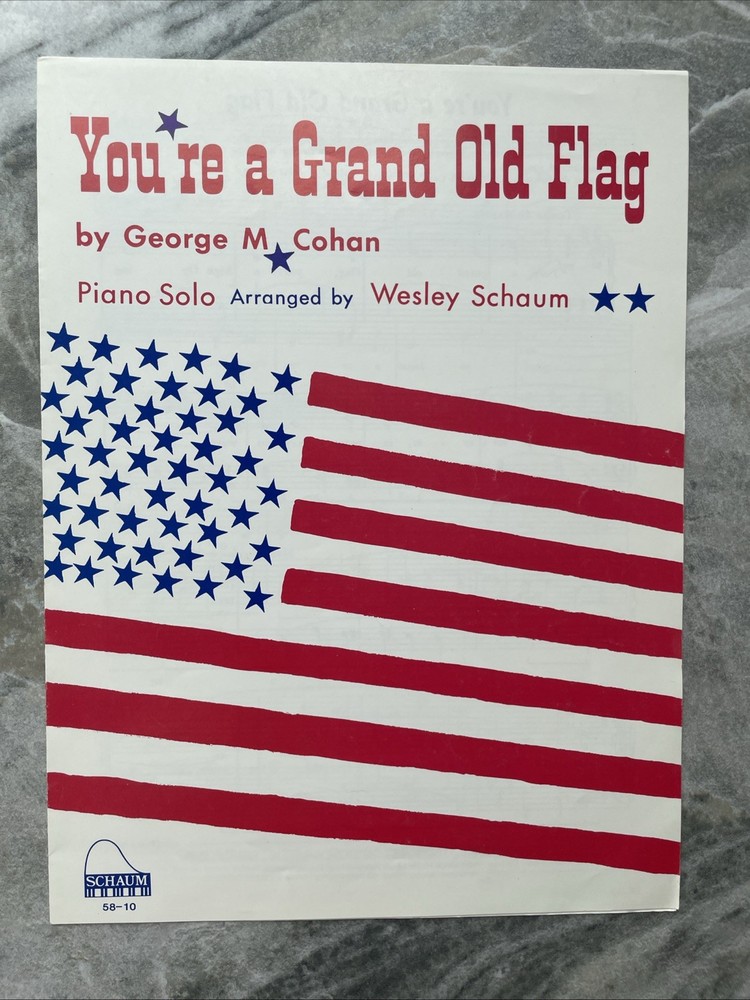 You&rsquo;re A Grand old Flag VTG Sheet Music George M Cohan 1963
