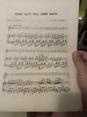 11×14 Mid-1800s Henry Russell Sheet Music SUNNY DAYS WILL COME AGAIN