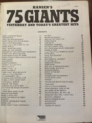 Hansen&rsquo;s 75 Giants Yesterday Today Greatest Hits Piano Vocal Organ Guitar
