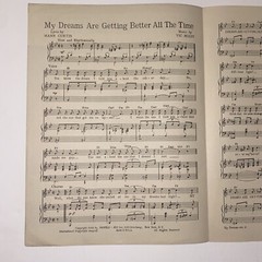 Vintage 1944 My Dreams Are Getting Better All The Time Sheet Music Marion Hutton