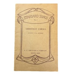 Standard Songs No. 4 Christmas Carols Sheet Music Songbook C.C. Birchard 1917