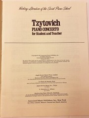 Tzytovich: Piano Concerto for Student & Teacher Book~Russian/Soviet Music~AMP