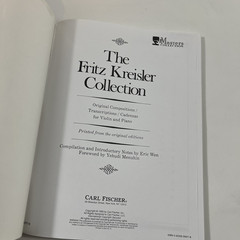 The Fritz Kreisler Collection Violin Piano Masters Collection Carl Fisher