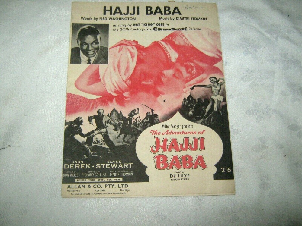 1954 20th Century Fox Movie The Adventures of Hajji Baba Lyric Music Song Sheet