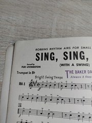 Sing, Sing, Sing Rhythm Airs Small Orchestra Vintage Full Score Robbins Music