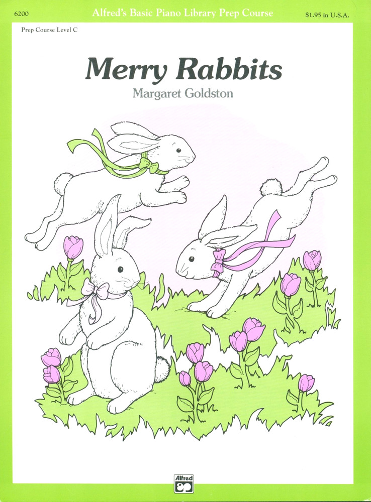 Merry Rabbits Elementary Piano Solo Sheet Music 1991 Goldston Easter Spring