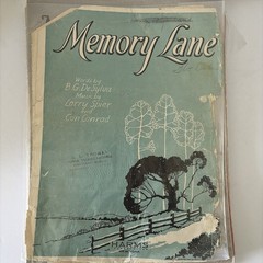 Memory Lane 1924 Larry Spier Con Conrad B G De Sylva SheetNoteMusic