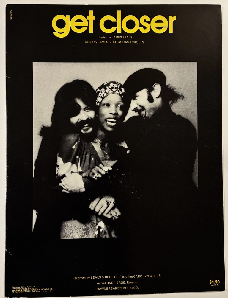 1976 SEALS & CROFTS « GET CLOSER » SHEET MUSIC – POP ROCK ERA