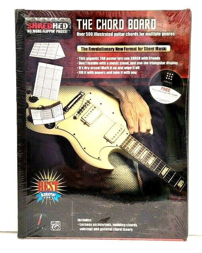 The Chord Board Over 500 Illustrated Guitar Chords for Multiple Genres Poster
