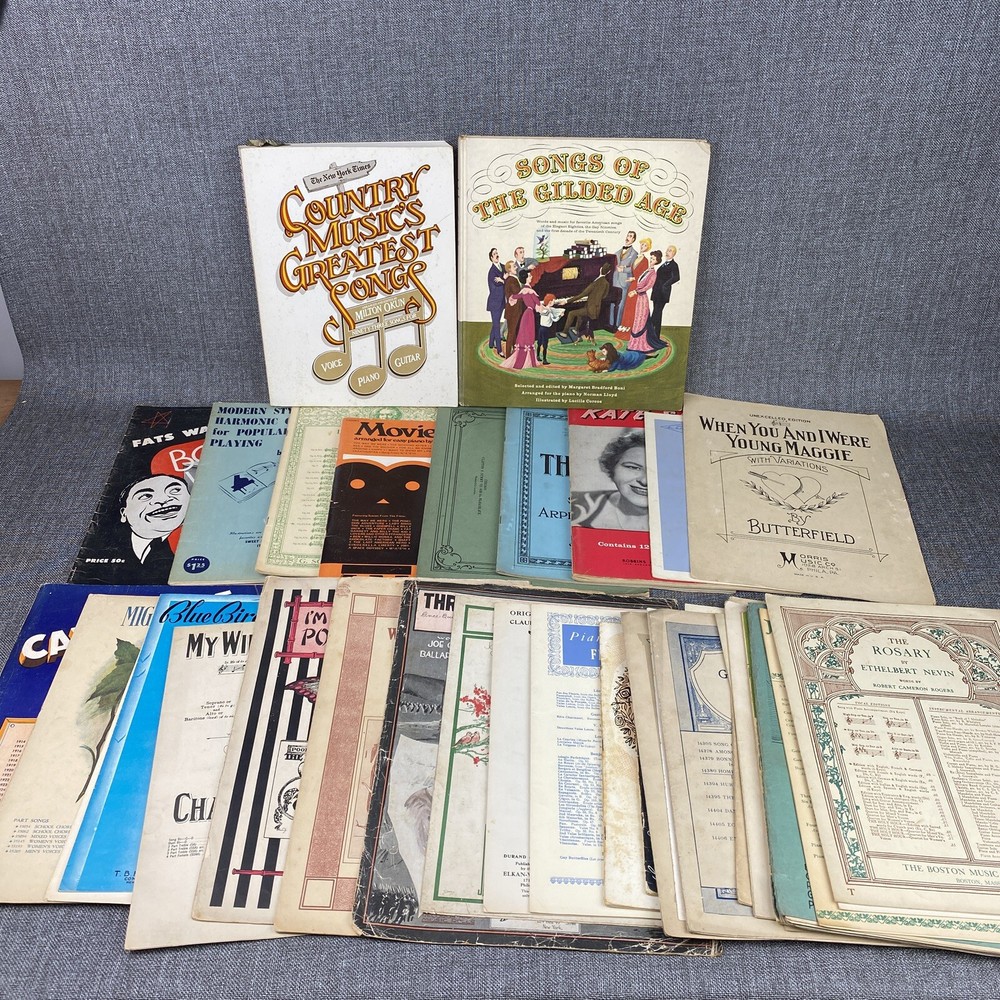 Antique & Vintage Lot Of 29 Music Sheets &Books, Boogie Woogie, Smith, Scale…