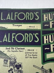 1931 Harry L Alford HUNGRY FIVE IN IRELAND Trumpet + 2nd Bb Clarinet Parts VG