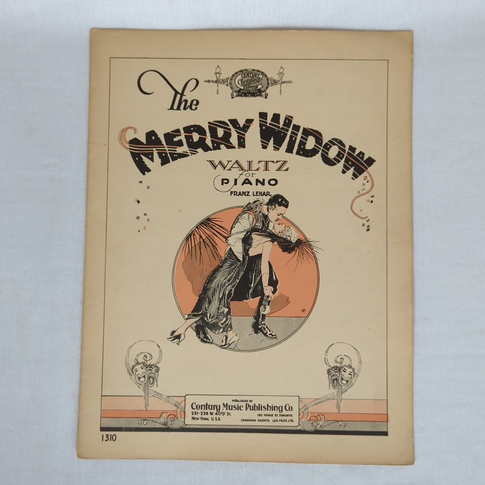 The Merry Widow Waltz for Piano Franz Lehar Sheet Music 1908 Century Music