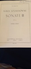 rare vintage Piano sonata SZYMANOWSKI music score