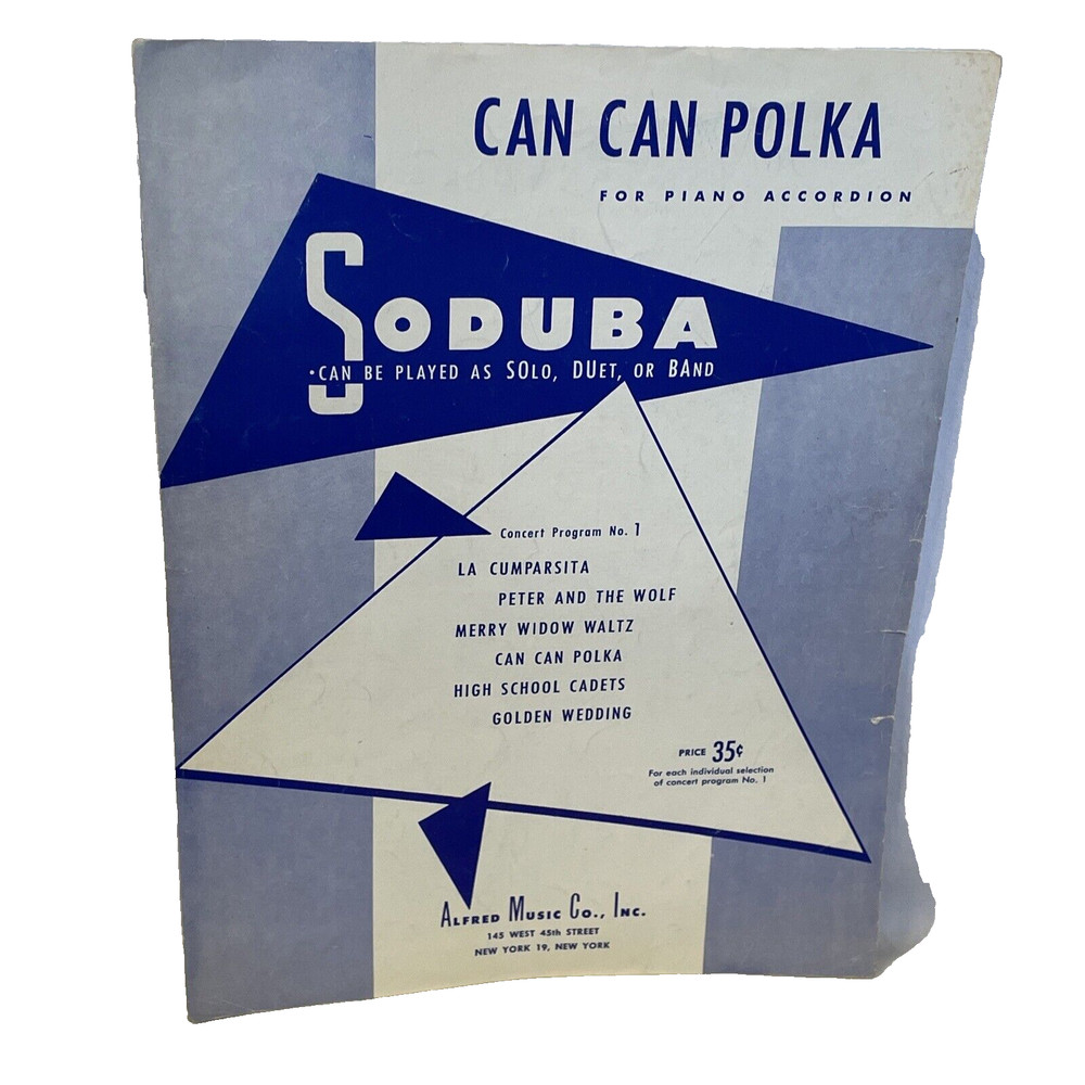 Can Can Polka Accordion Sheet Music Offenbach 1951 Alfred Music Co. SODUBA