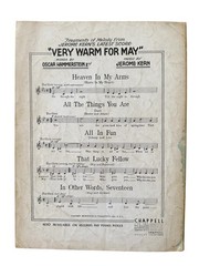 All The Things You Are VTG Sheet Music 1939 Very Warm for May Kern Hammerstein