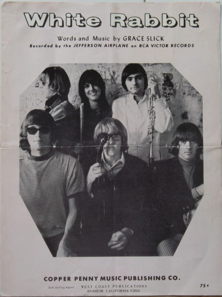 White Rabbit: Words & Music by Grace Slick (Sheet Music) Jefferson Airplane FAIR