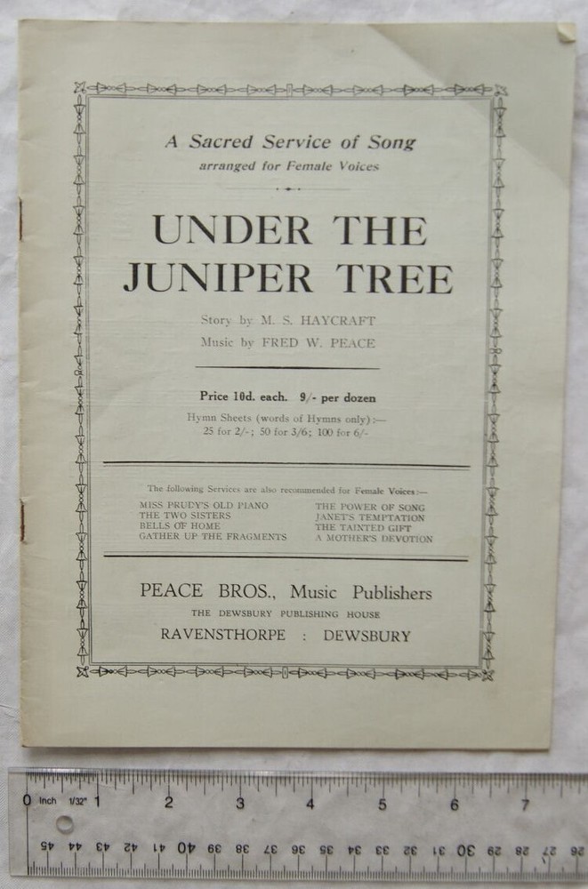 Under the Juniper Tree, A Sacred Song arranged for Female Voices