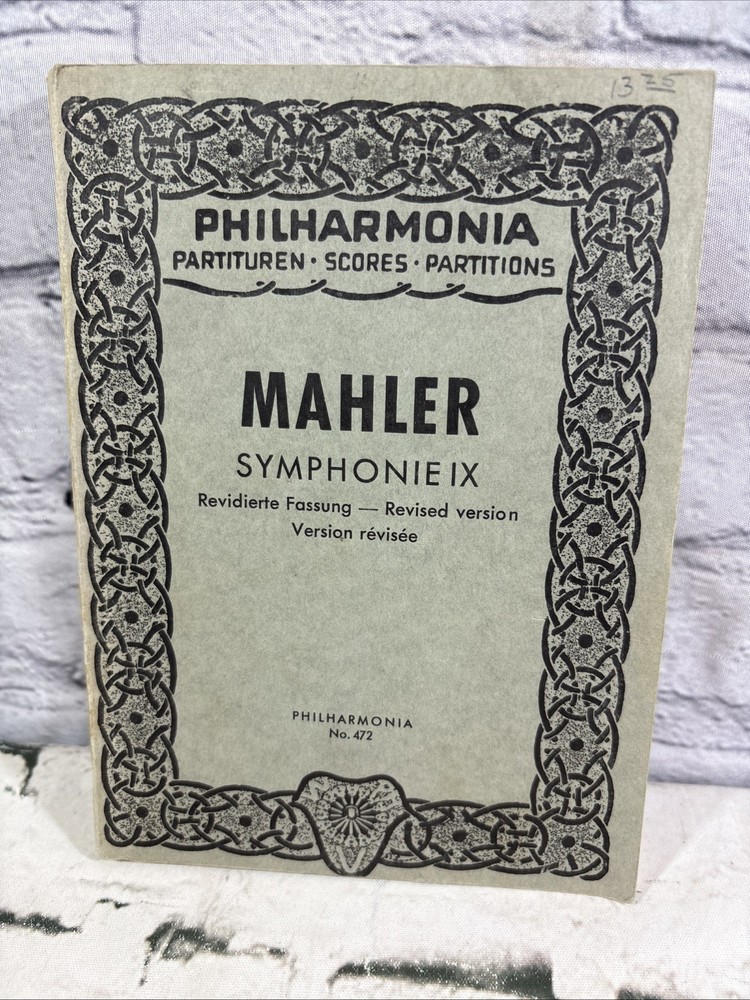 Vintage Mahler Symphony 9 Pocket Score 1912 Philharmonia #472 Revised Edition