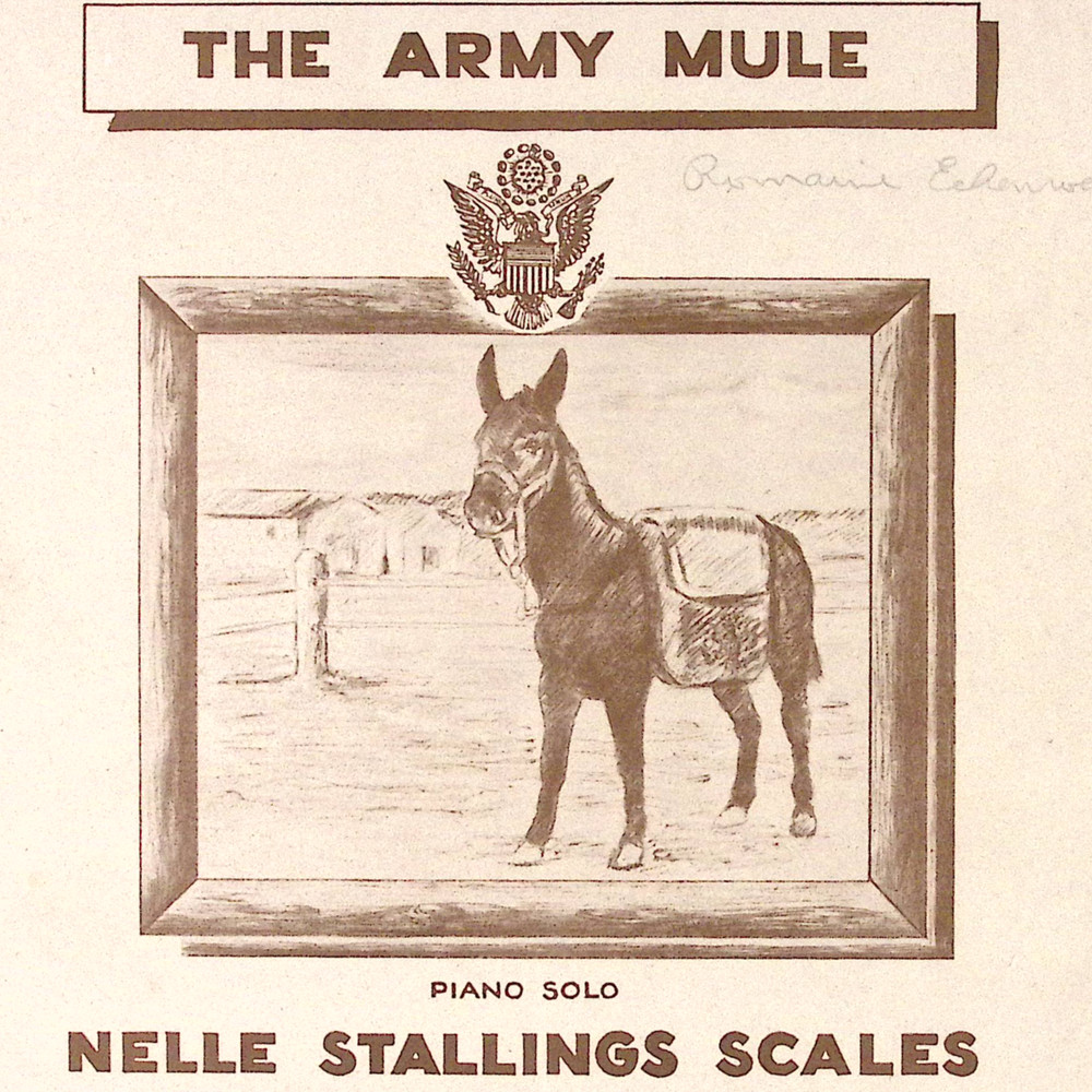 The Army Mule 1944 Sheet Music Piano Solo Nellie Stallings Scales