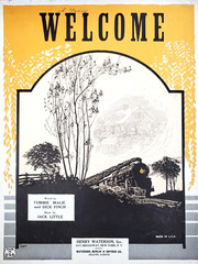 Sheet Music Welcome 1924 Tommie Malie Dick Finch Jack Little Barbelle Art