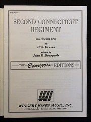 Second Connecticut Regiment Concert Band Complete Set Score Parts CD Reeves