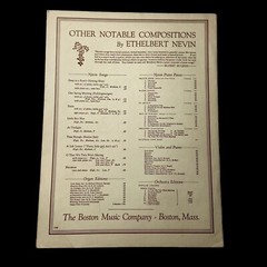 THE ROSARY Piano Violin Cello Sheet Music 1903 Boston Music Co. NEVIN STRUBE