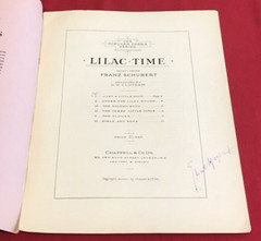 Antique Popular Opera Series Lilac Time Piano Sheet Music Schubert Chappell 1926